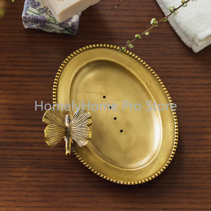 Cabin Vintage Brass Jewelry Storage Ornament Bathroom Drain Soap Dish