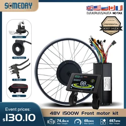 48V 1500W Electric Bike Conversion Kit Front Wheel Hub Motor Dropout 100mm 20-29 inch 700C for Mountain E-bike kit