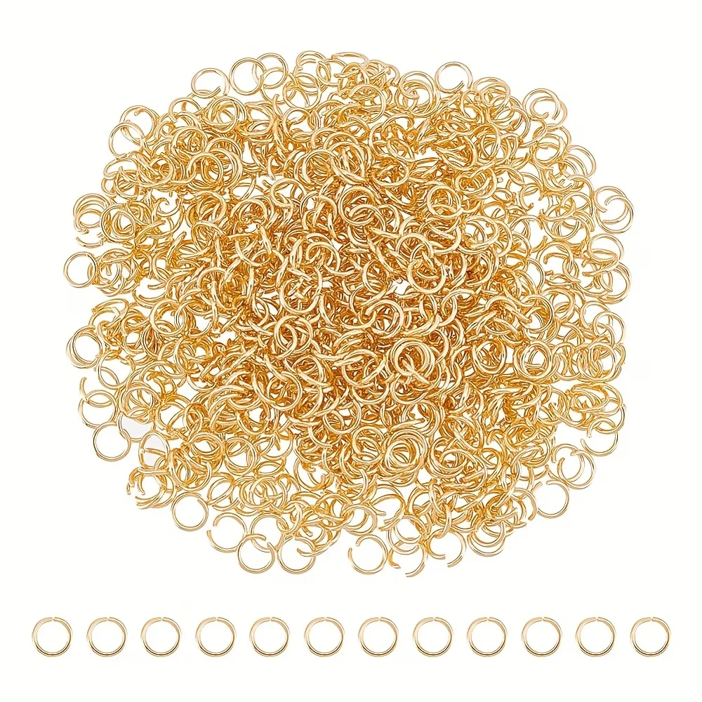 500pcs Golden Stainless Steel Open Jump Ring Jewelry Connection DIY Accessory Round Ring Making Earrings Bracelets Necklaces