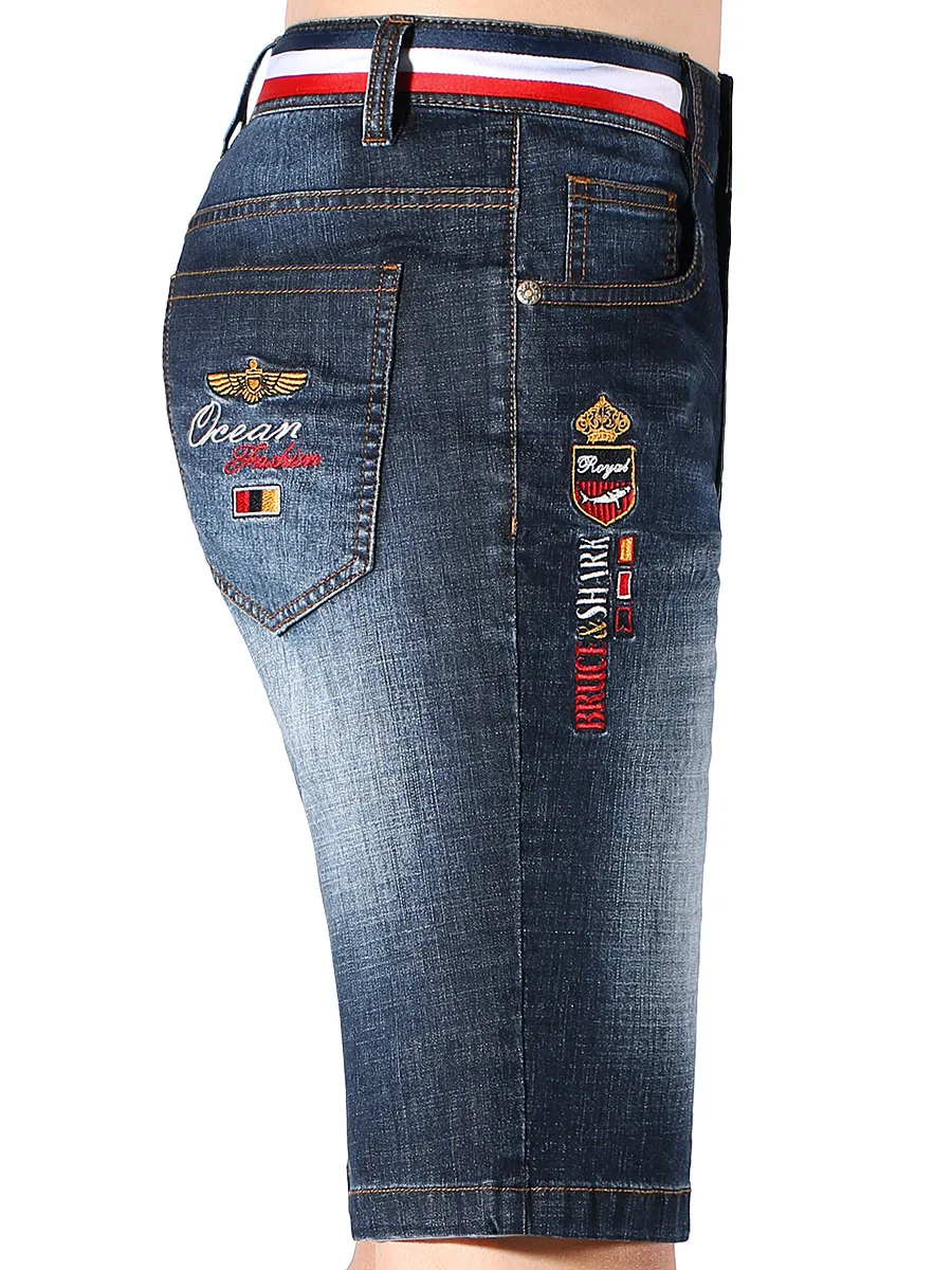 جينز رجالي صيفي 2024 فضفاض مناسب بأرجل مستقيمة ومطرز بروس آند أورك فايون أوربان سلي قابل للتنفس خفيف الوزن من قماش الدنيم