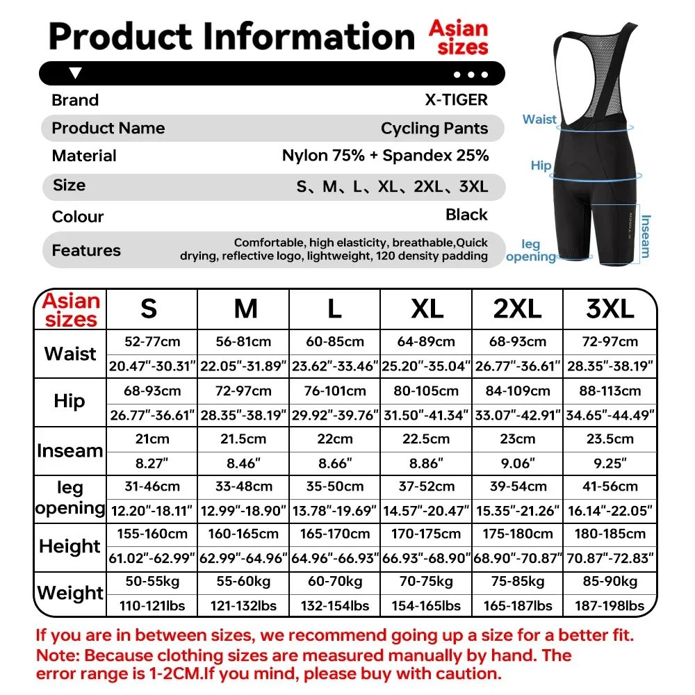 

X-TIGER Cycling Bib Shorts Men's Bike Bicycle Shorts Pants Road with Pocket Clothes Men cycling shorts Bike Breathable Bummer
