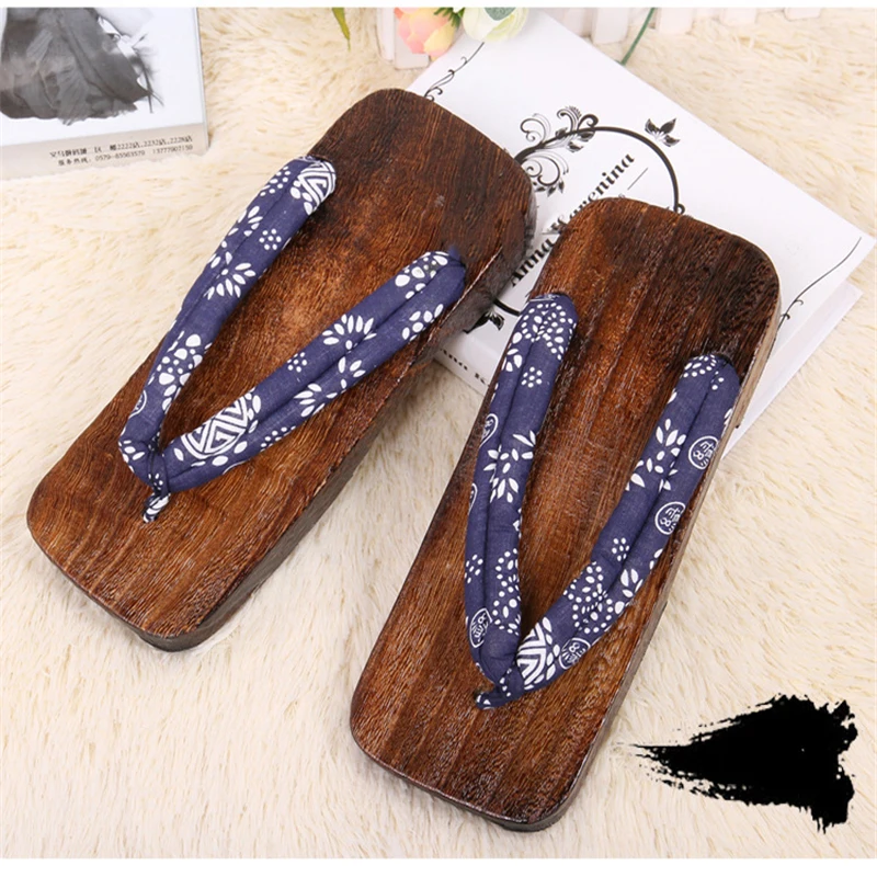 Tongs en bois unisexes pour hommes, pantoufles plates carrées, sandales de sauna, Ninja d'été, Cosplay traditionnel, Geta, été