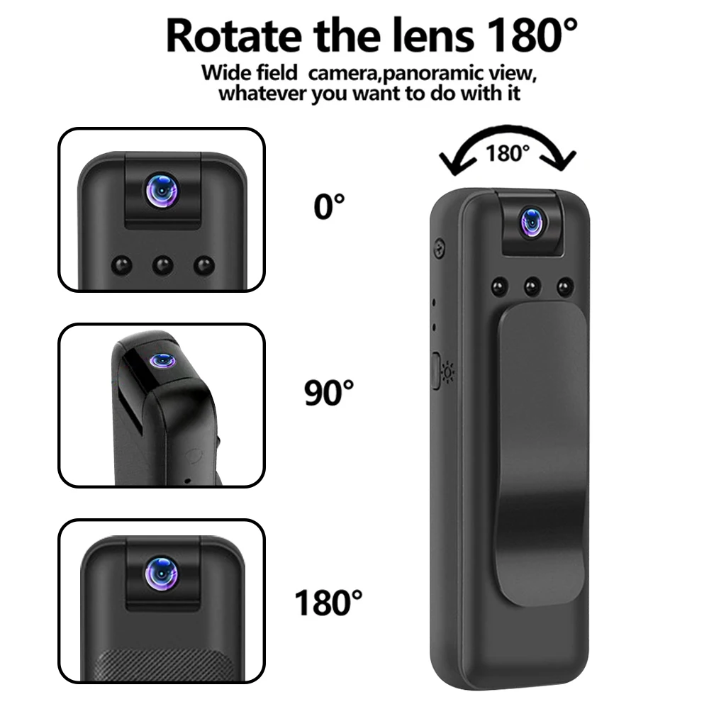 1080P HD Mini Wifi Camera Recorder Outdoor Sports Night Vision Camera Mini Camera 3MP 180 Degree Rotating Recording BodyCam New