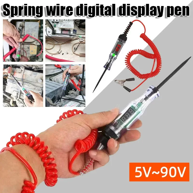 6 فولت/12 فولت/24 فولت سيارة شاحنة الجهد جهاز فحص الدائرة الكهربائية-التشخيص التلقائي التحقيق اقلام الفحص ضوء لمبة ، أداة إصلاح القياس الكهربائي