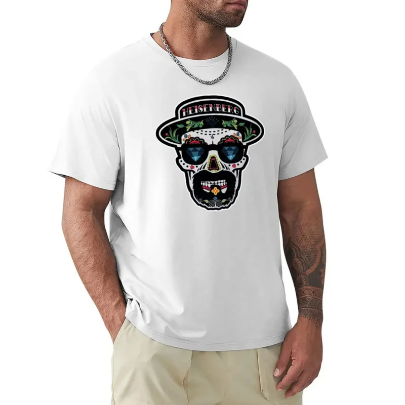 funny breaking bad Heisenberg sugar skull Harajuku T-Shirt shirts graphic tees for a boy plain black t shirts men