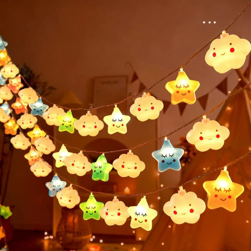 Star Rainbow Cloud LED Fairy String Light Decorative Lamp For Bedroom Tent Birthday Wedding Holiday Party Indoor Decor