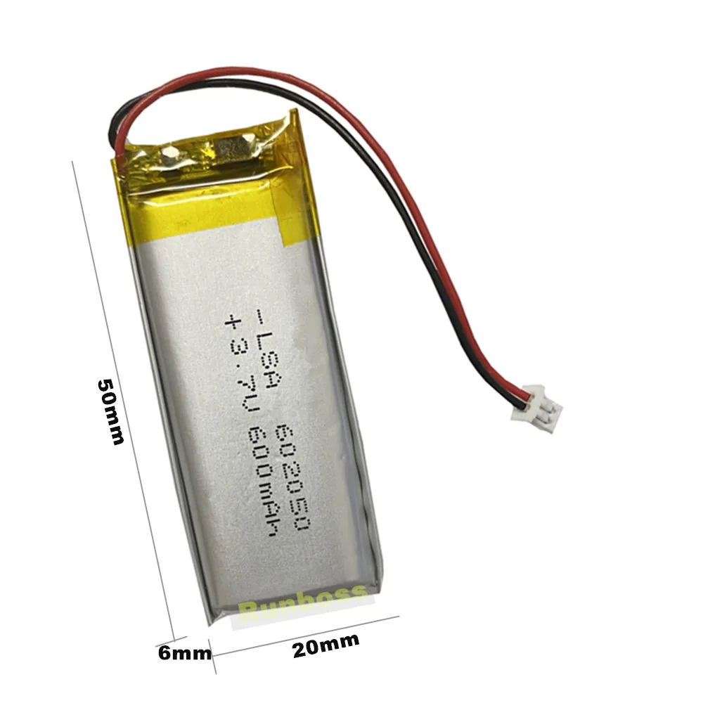 602048 3.7V 600mAh 1.25mm Lithium Battery for communication products OCT Intelligent lock electronic remote control massager
