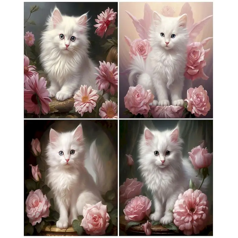 

GATYZTORY Modern DIY Painting by Numbers Animals Cat Canvas Painting Original Gifts Oil Paint By Numbers Picture Number Painting