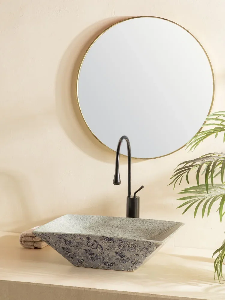 Wash your hands on the creative stage and deepen your face Chinese-style small apartment bathroom special-shaped art basin