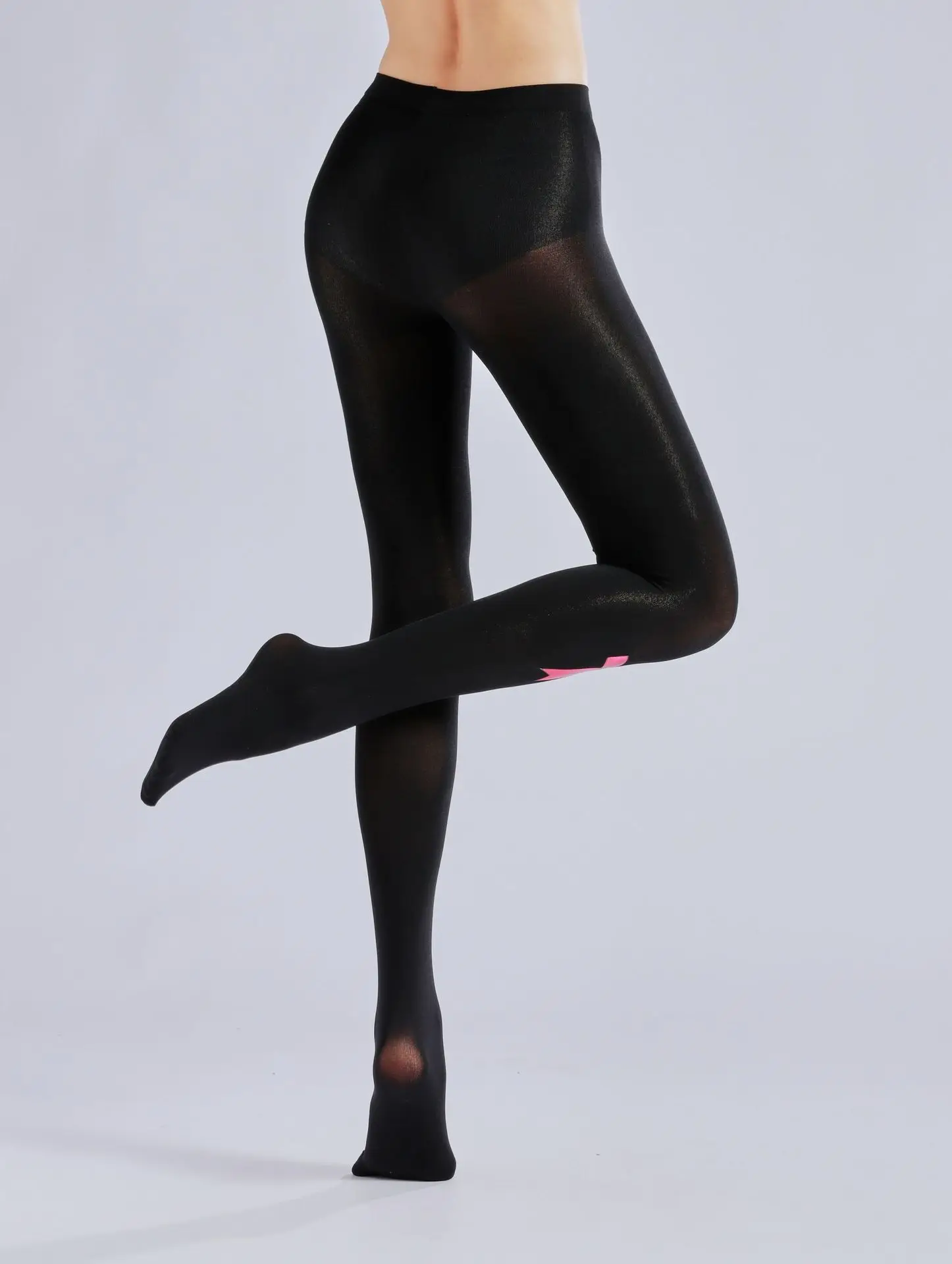 Bow Pattern Printed Pantyhose Autumn And Winter Black With Pattern Base Socks Sexy Pattern Socks