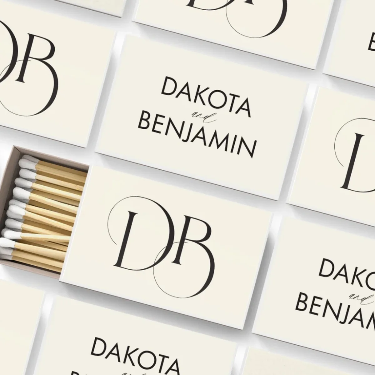 

Monogram Matches - SET OF 50 BULK - Wedding Favors - Initials - Personalized Matches - Bridal Shower - Modern Design - Engagemen