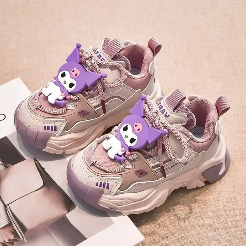 Kuromi Anime Kawaii Fashion Children Running Sneakers Sanrio Ins Cute Cartoon Breathable Fashion Ins Shoes Gifts for Kids