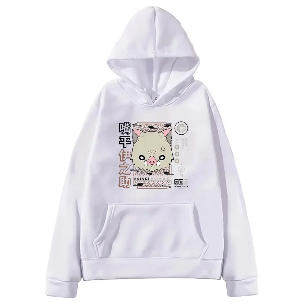 Hashibira Inosuke Demon Slayer Graphic Men's and Women's Long-sleeved Hoodies Casual Pullover Couple Street Fashion Streetwear