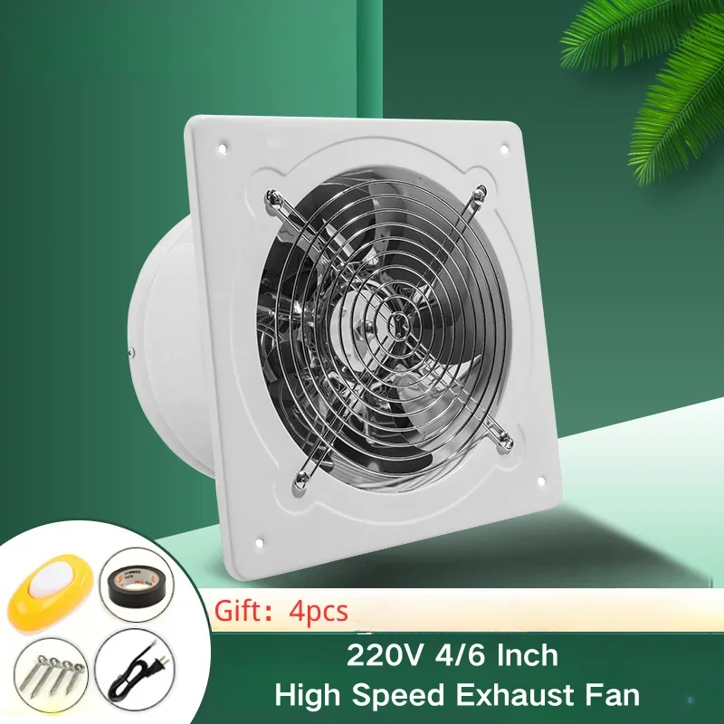 220V 4/6 Inch High Speed Exhaust Fan Household Air Ventilator Kitchen Bathroom Ceiling Silent Exhaust Fan Corrosion Resistance