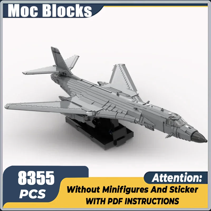 Moc Building Bricks Military Aircraft Model Rockwell B-1 Lancer Fighter Technology Blocks Gifts Christmas Toys DIY Sets Assembly