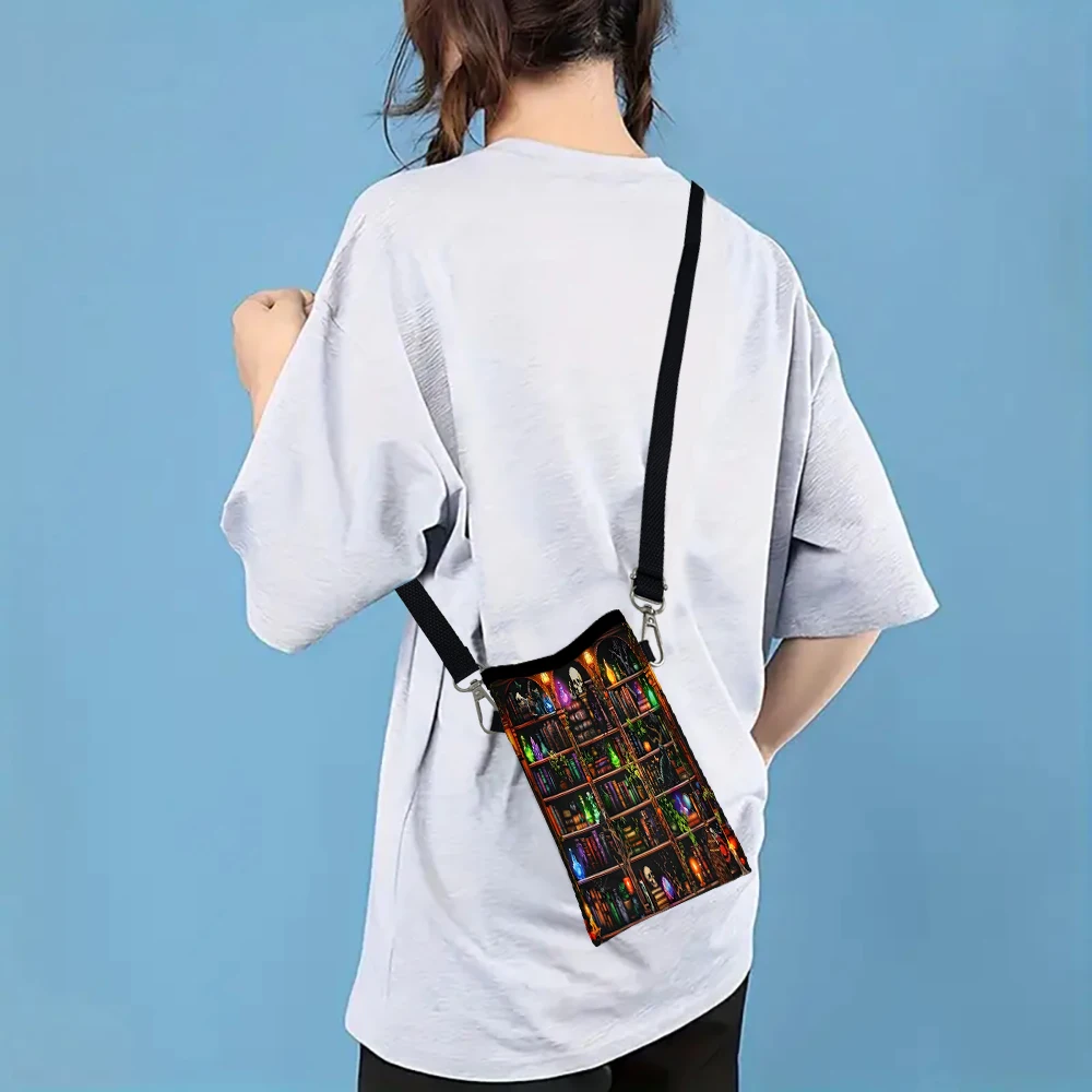 

Bookshelf Diamond Painting Fashion Mobile PhoneBag Multifunctional Crossbody Phone Bag Adjustable Strap ShoulderBag ForWomen5.15