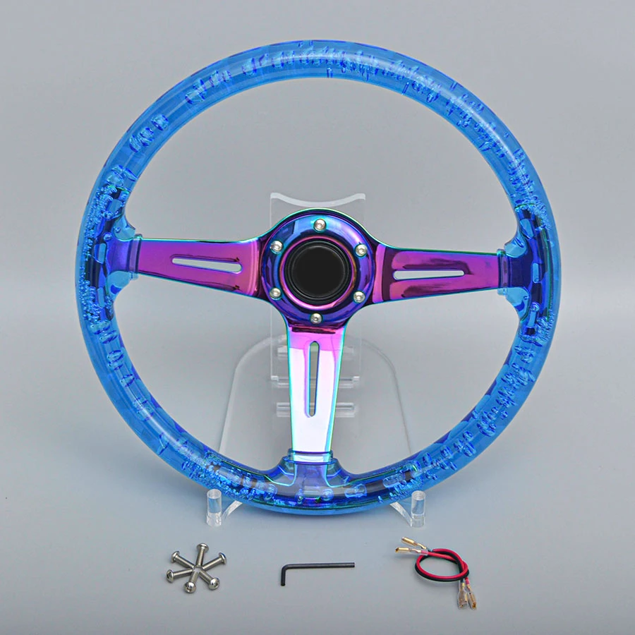 スポーツステアリングホイール,クリアクリスタル,アクリルバブル,jdm