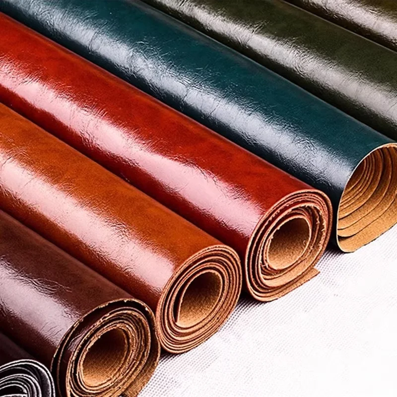 0.8 mm Thick Oil Wax Faux PU Leather Fabric Upholstery Crafts Fabric for Bag Making, Hat Making, Hair Crafts Making, DIY Jewelry