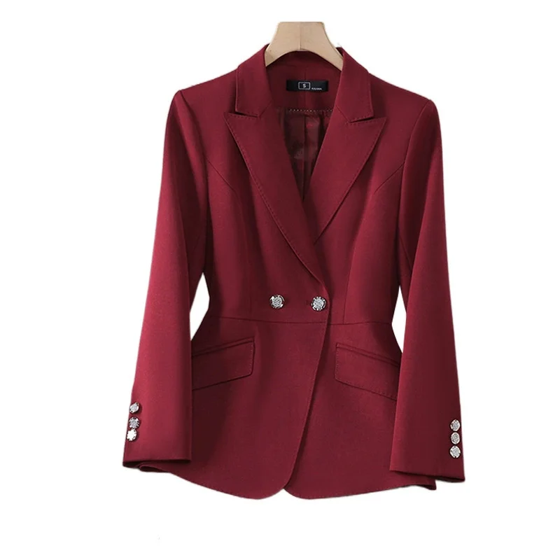 ใหม่แฟชั่นกางเกงชุดสําหรับสตรีธุรกิจทํางานอย่างเป็นทางการชุด Office Lady Blazer ชุด 2 ชิ้นชุดเสื้อผ้าหญิง