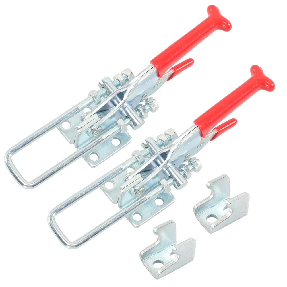 2Pack 7.87 Inch Heavy Duty Toggle Clamp Latch 2000Lbs Holding Capacity Self-Locking Adjustable U-Bolt for Tire Carrier