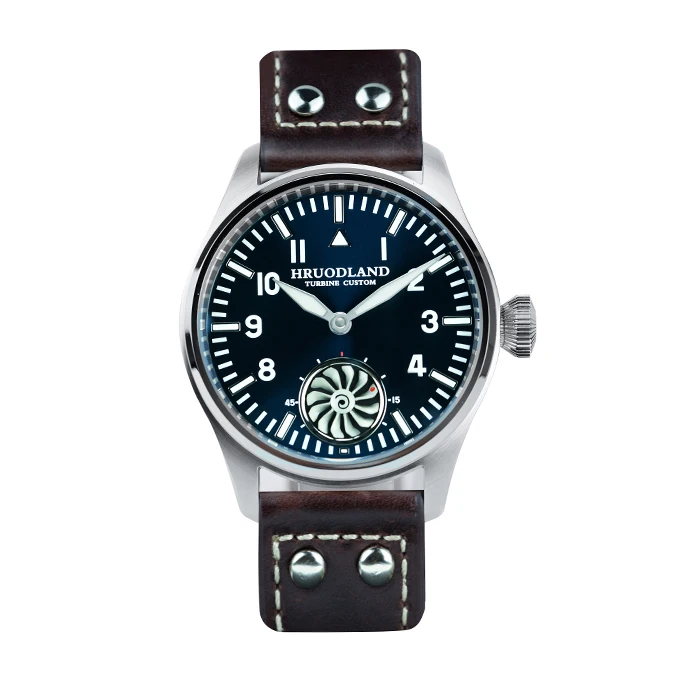 Hruodland 43mm Pilot Men\'s Manual Mechanical Watch Sapphire Crystal BGW-9 Night Light Turbine Retro Waterproof 5Bar reloj hombre