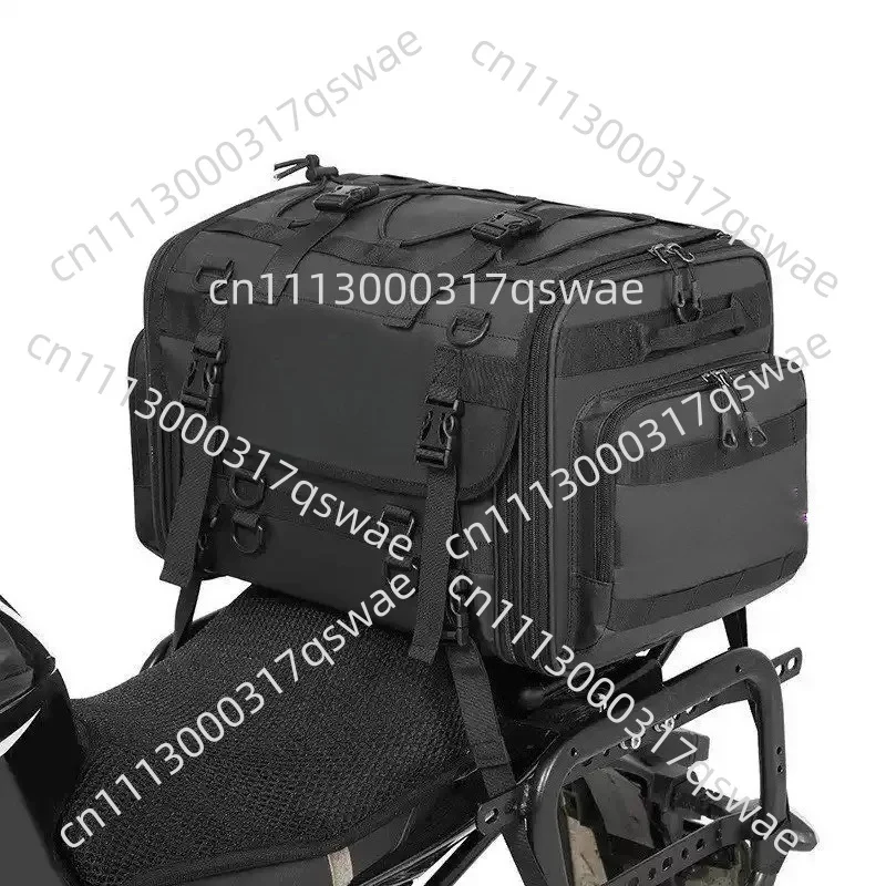 For Long Distance Touring，Large Capacity Motorcycle Tail Bag Expandable Rear Seat Luggage Pack