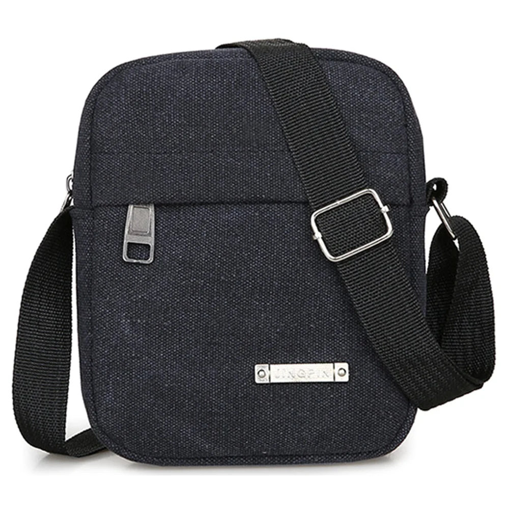 

CYL-Men's Bag Shoulder Messenger Bag Casual Canvas Bag Men's Bag Backpack Small Bag Mobile Phone Bag -Black