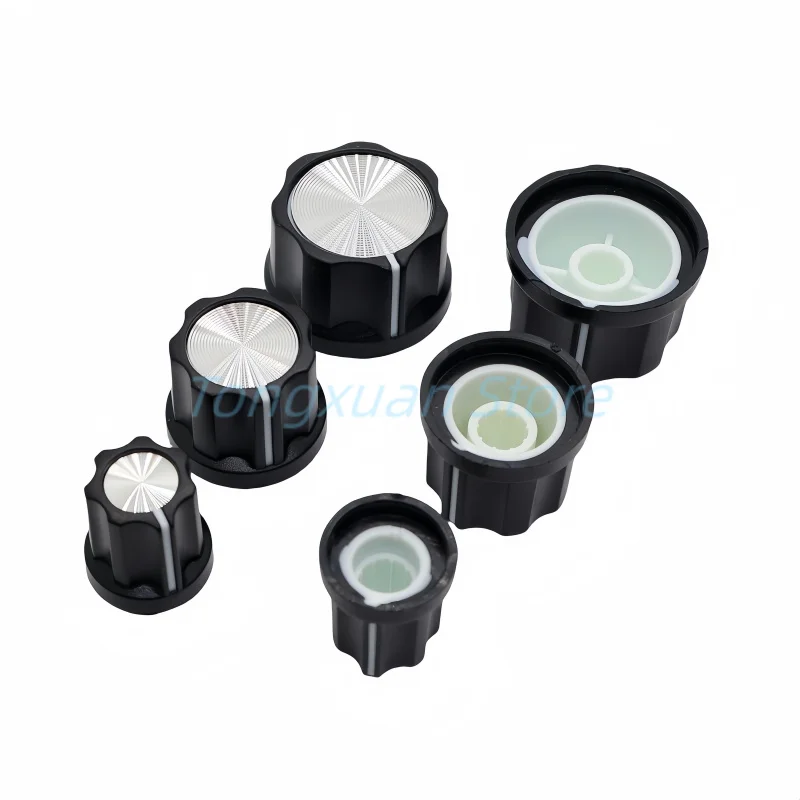 5pcs Plastic Switch Caps 15/20/25x16mm Potentiometer Rotary Encoder Knobs Gear Shaped Inner Hole 6mm