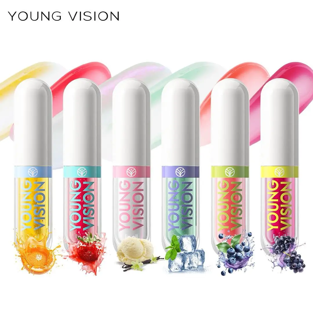 

6pc Colorful Fruity Lip Oil Set, Summer Cooling Gloss with Dopamine Shades, Hydrating & Shiny Lip Color