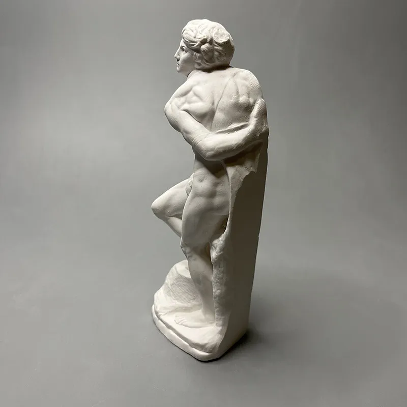 Michelangelo Neu Geschnitzte Gips-Skulptur Rebellen-Sklave Schreibtisch-Ornamente Kunst Dekorative Wohnaccessoires Vintage Wohndekor – Detail 9