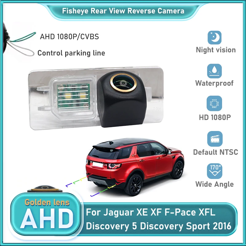 

AHD «рыбий глаз» для Jaguar XE XF F-Pace XFL для Land Rover Discovery 5 Discovery Sport 2016, автомобильная резервная камера заднего вида