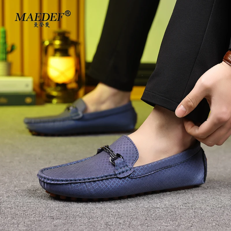 MAEDEF Loafers Men Comfortable Casual Shoes Fashion Handmade PU Leather Loafers High Quality Slip on Luxury Driving Shoes Men