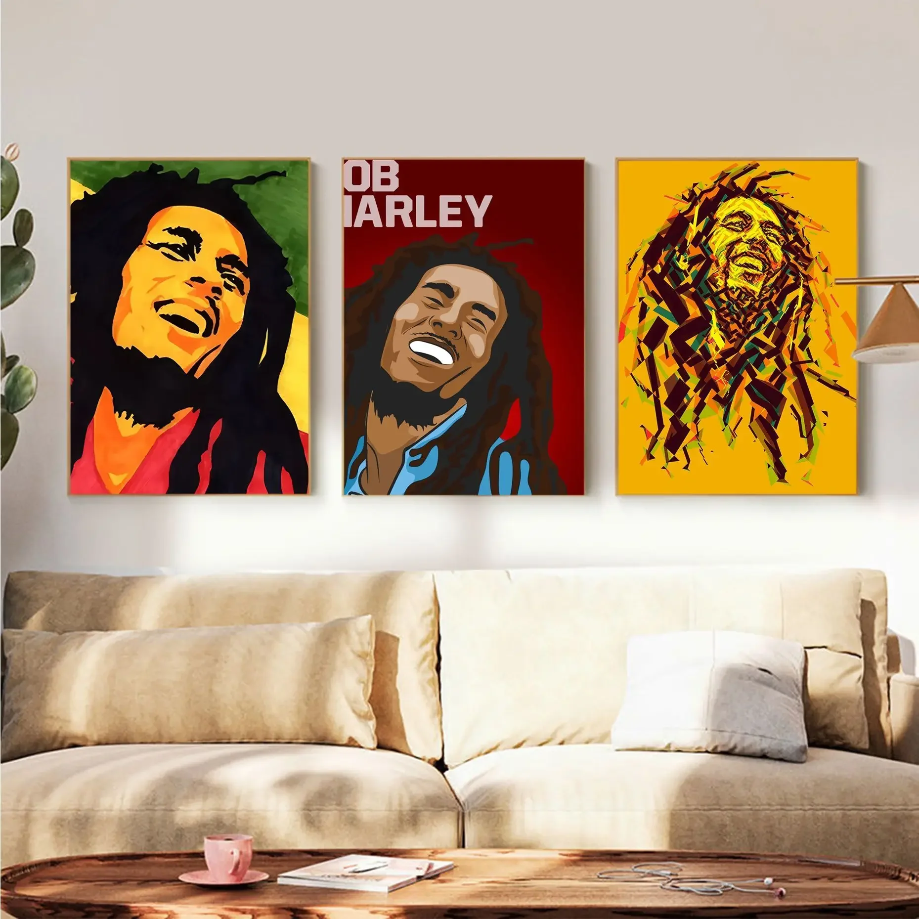 

Bob Marley Anime Posters Sticky Vintage Room Bar Cafe Decor Aesthetic Art Wall Painting