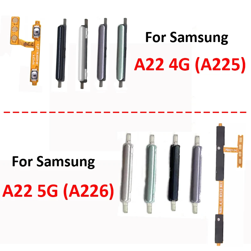 

Для телефона Samsung Galaxy A22 A225, новая кнопка регулировки громкости вверх и вниз, внутренняя часть гибкого кабеля для Samsung A22 5G A226