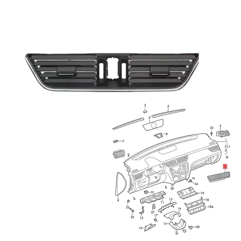 TFORU-New 5E0820951C Dashboard Center Air Conditioner Vent Grille