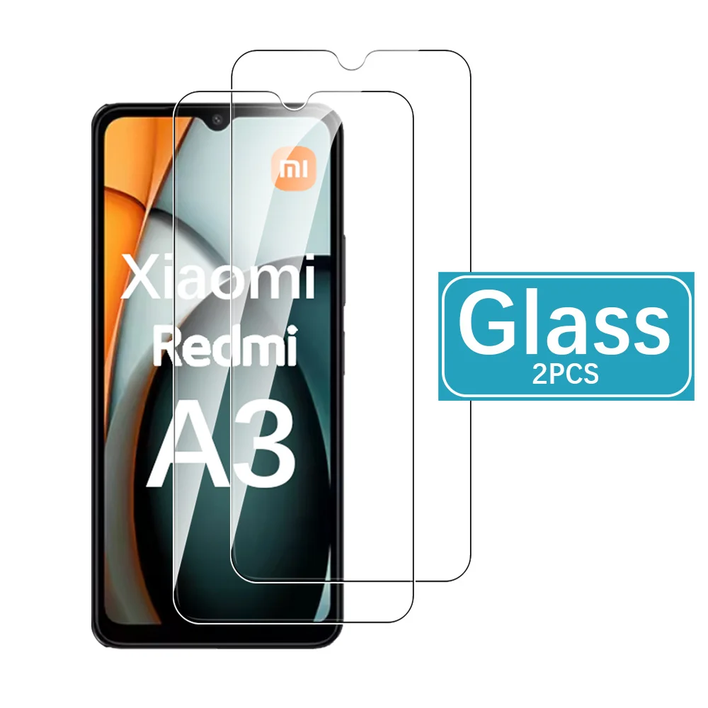 2Pcs Tempered Glass For Xiaomi Redmi A3 Screen Protector Xiaomy Redmy A1 A1+ A2 A2+ Plus 10C 12C 13C 14C A3x Protective Glass