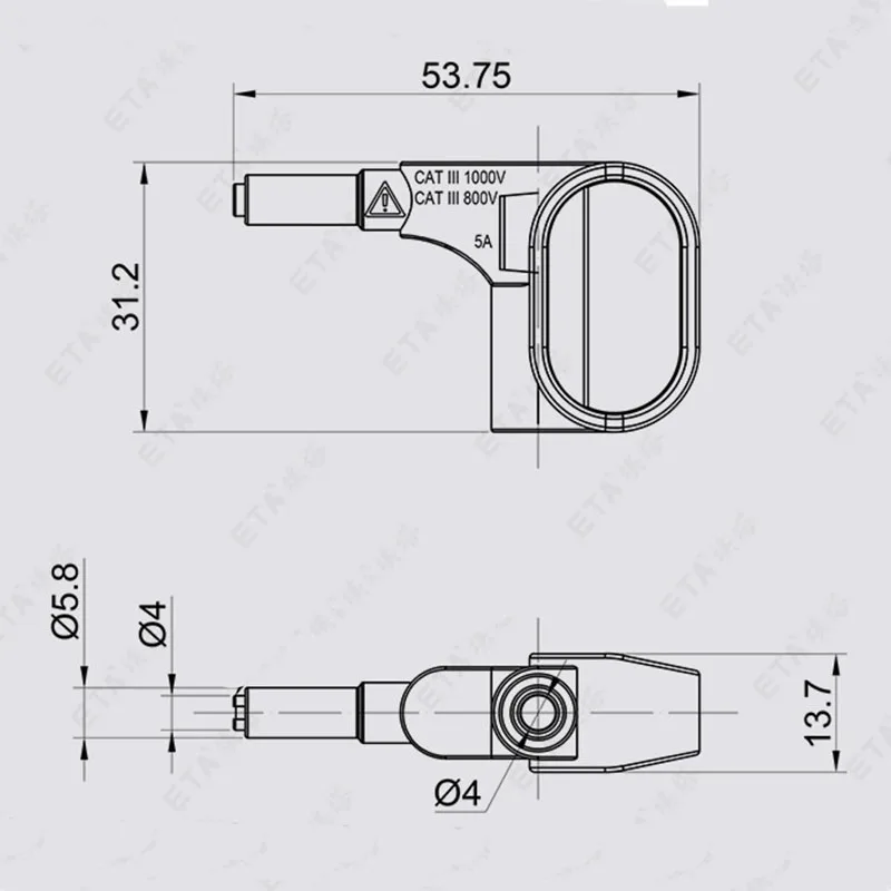 ZIBOO ZB-P12\\ ZIBOO MP1 Magnetic Probe Tips Banana Tips for 4 mm banana for FLUKE 190 Series