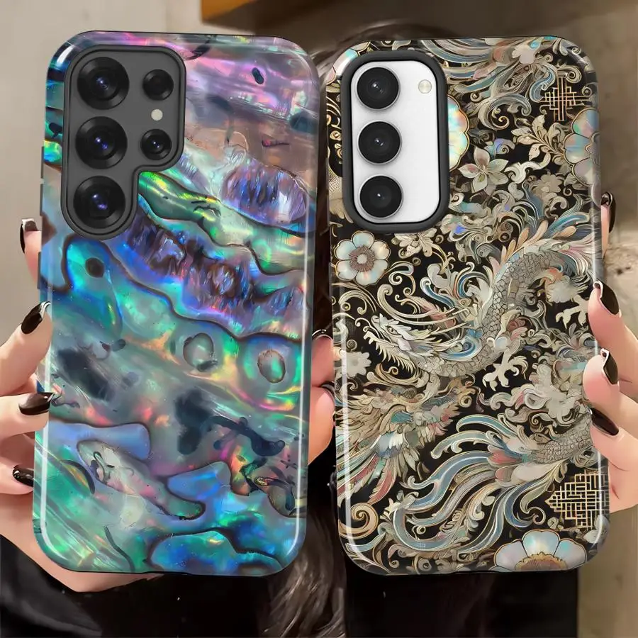 Phone Case for Samsung Galaxy S26 Ultra S20 FE A56 S25Ultra S23 A26 A16 S24 Ultra A36 Soft Cover Capa Hot Iridescent Shell