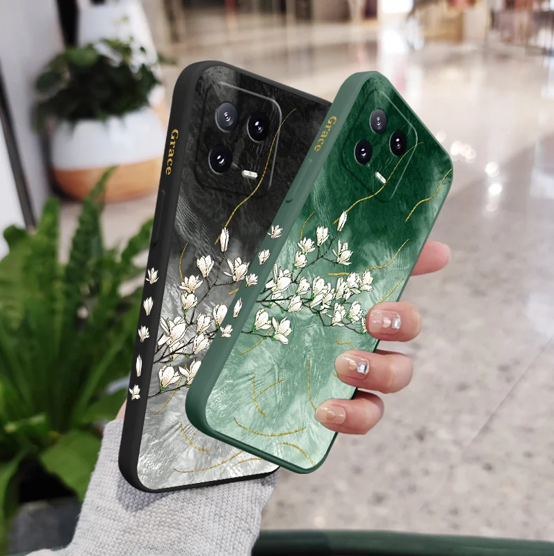 Tinsel Flower Phone Case For Xiaomi Mi 15 14 13 13T 12 12X 12T 12S 11 11T Ultra 10 10T 9 9T 9SE Pro Lite Liquid Silicone Cover