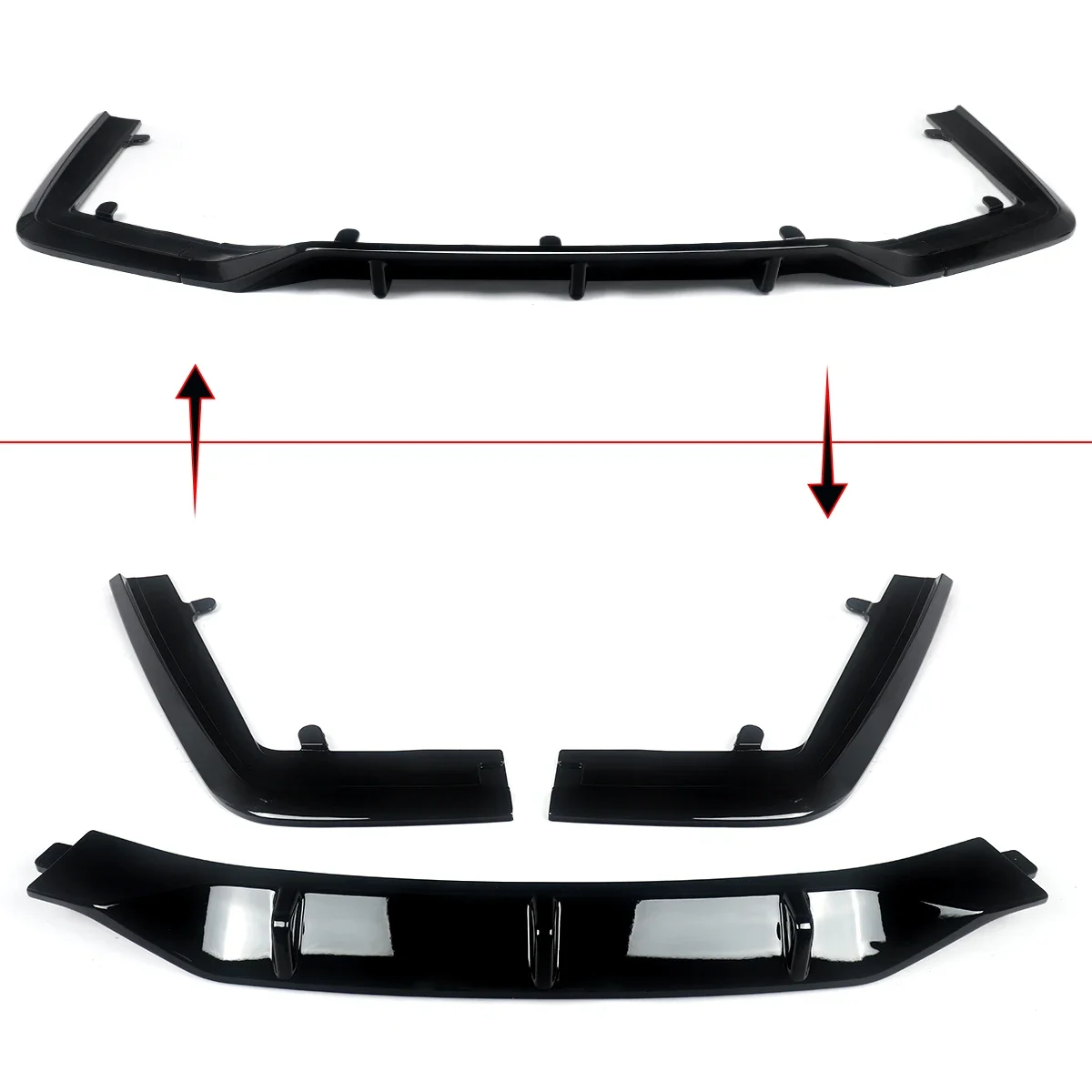Gloss Black Rear Bumper Diffuser R Style for BMW 7 Series G11 G12 19-22 M Sport