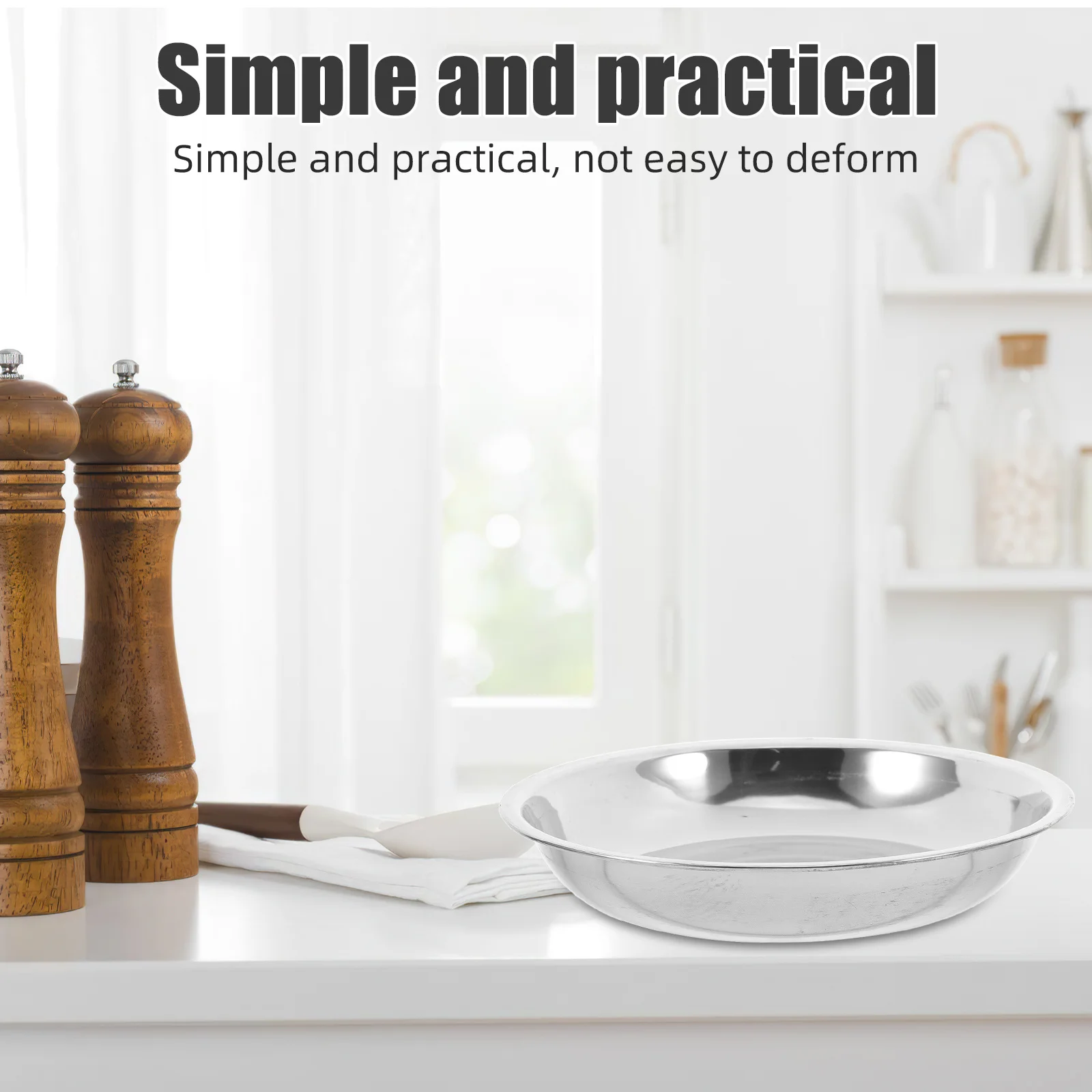 

6Pcs Kitchen Food Container Stainless Steel Round Dish Plate for Snack Storage Mixing Salad Dessert Holder Stainless Steel Plate