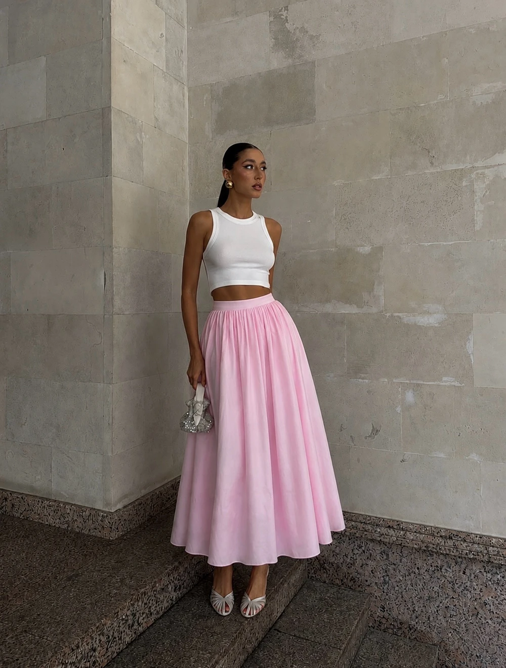 Baby Pink Puffy Mesh A-Line Maxi Skirt Women High Waist Elegant Flowy Tulle Party Long Skirt Custom Made Birthday Skirts