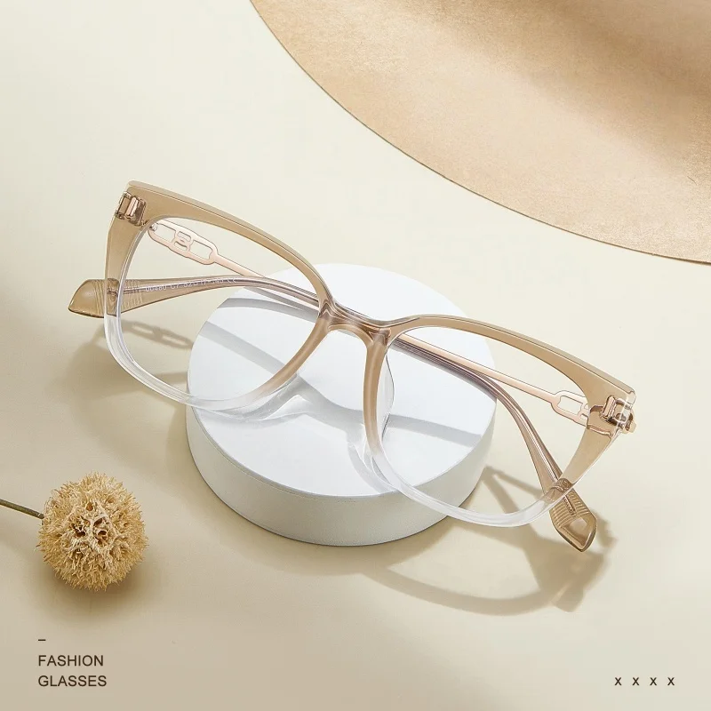 YCFoya, gafas ópticas de carey a la moda para mujer, monturas de gafas tipo ojo de gato para mujer, gafas graduadas 00480