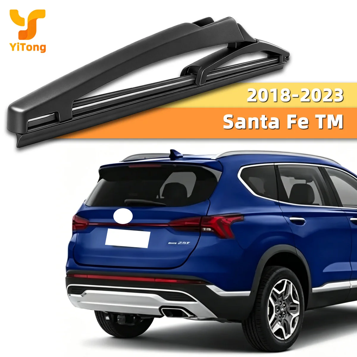 Suitable For Hyundai Santa Fe TM 2018-2023 Car Rear Wiper Blade Flexible Natural Rubber Strip Streak Free Smooth Cleaning