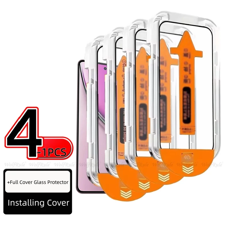 1/2/3/4pcs For Realme P3 Glass OPPO Realme P3 P4 Tempered Glass Dust Free Easy Installing Full Cover Screen Protector Realme P3