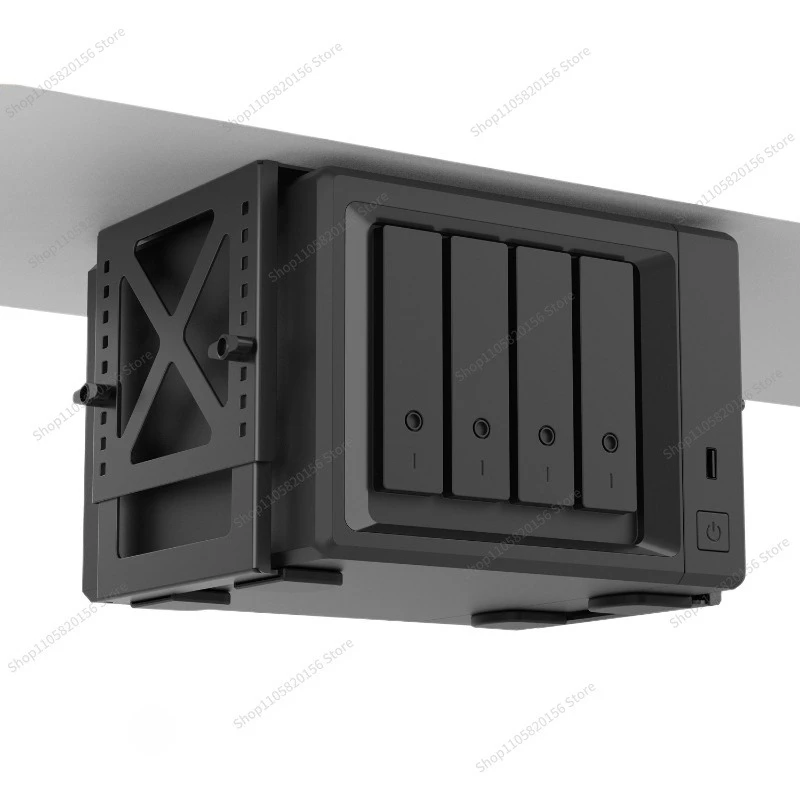 For Height Adjustable NAS Computer Chassis PC Printer Under Table Hanger Metal Space Storage
