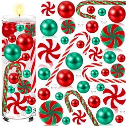 Christmas vase filling white and red candy cane  beads Christmas filling floating artificial pearl home dining table decoration