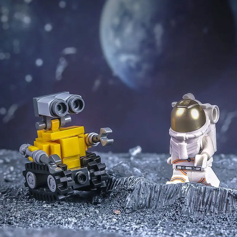 子供のためのビルディングブロックのおもちゃ,宇宙船モデル,ミニウォールフィルム,wal l.e,eva建設ロボット,クラシックドールセット,ギフト