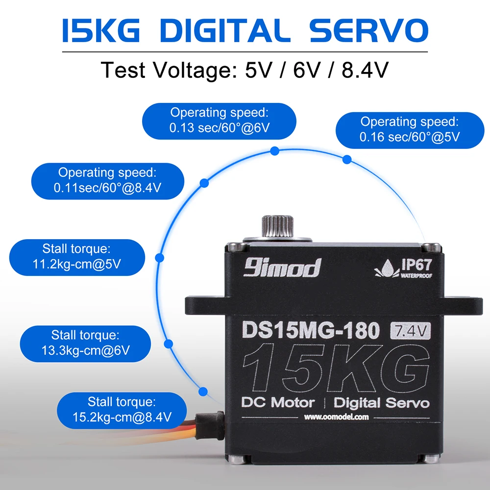 MOTORE BRUSHLESS SERVO digitale ingranaggio in metallo ad alta coppia con custodia in alluminio