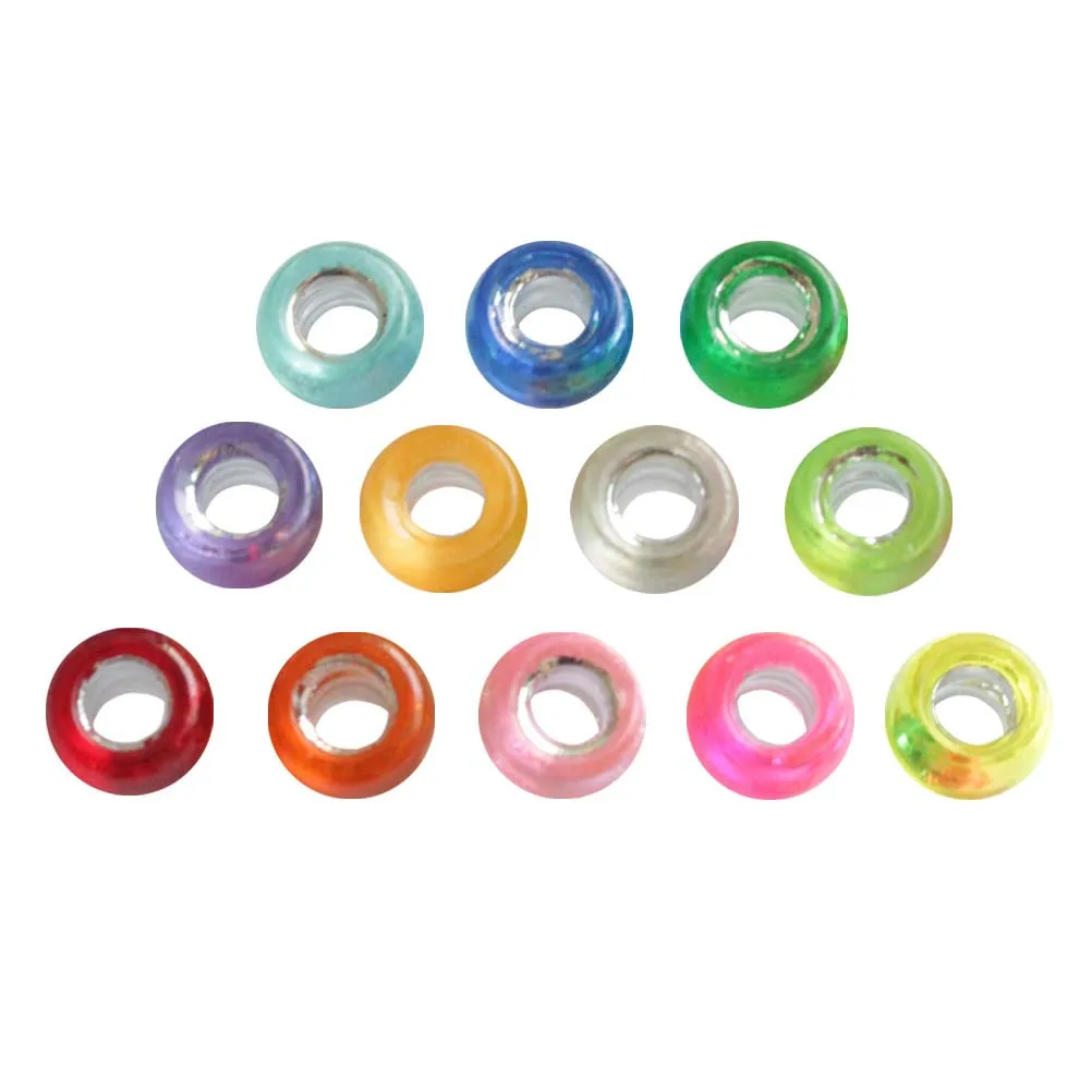 

1000Pcs 6x9mm Acrylic Barrel Beads Silver Color Mixed Childrens DIY Jewelry Crafting Kits Necklace Bracelet Accessories